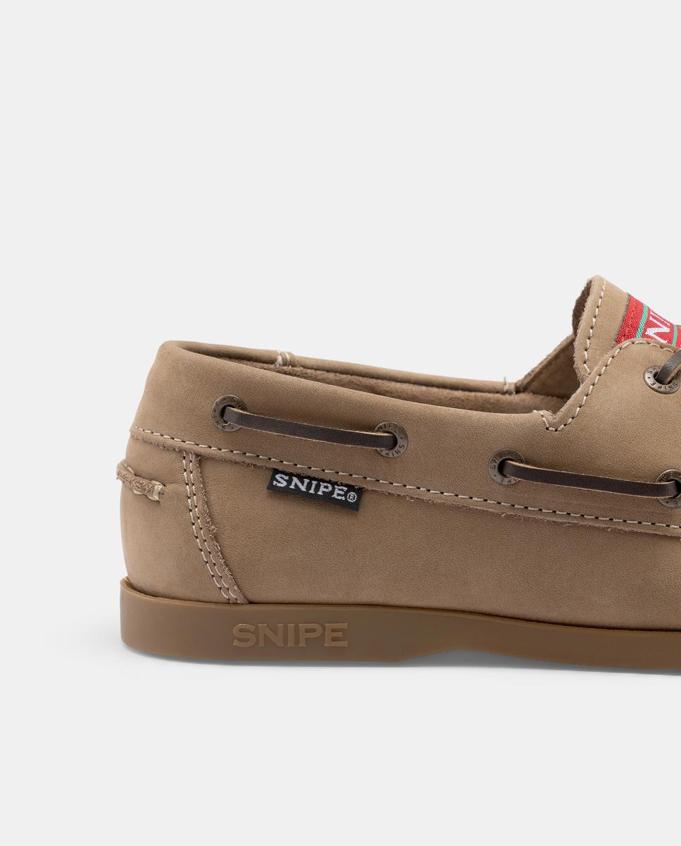Sapatos Náuticos em Pele Nobuck com Sola de Borracha Castanho taupe-5
