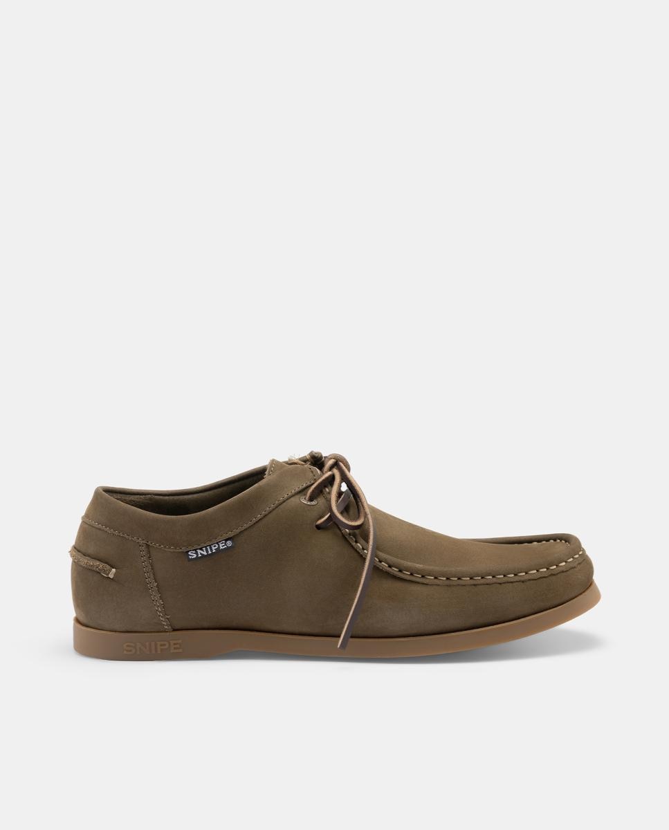 Imagen 1 de Zapato wallabee en piel nobuck con suela de goma - Snipe - Verde Oliva Verde Oliva