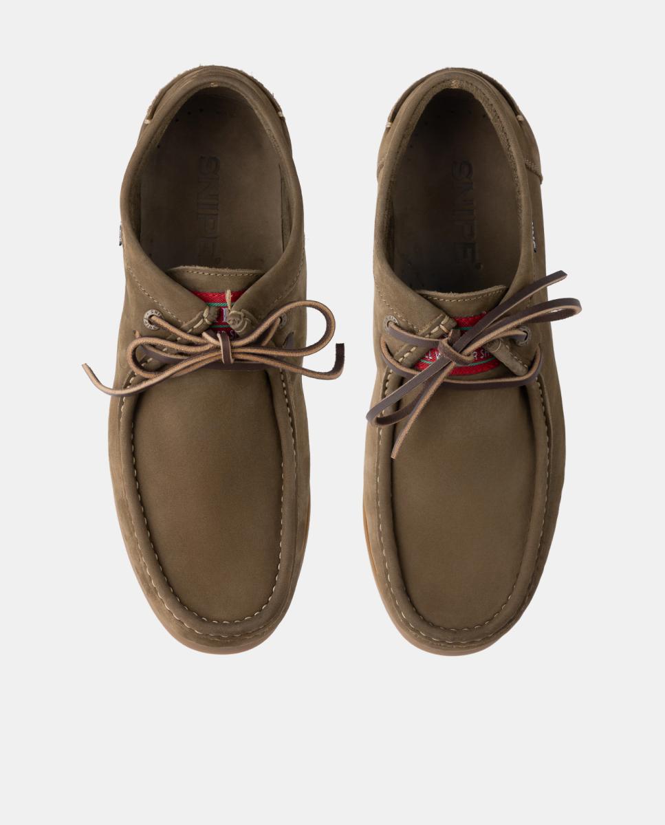 Imagen 2 de Zapato wallabee en piel nobuck con suela de goma - Snipe - Verde Oliva Verde Oliva