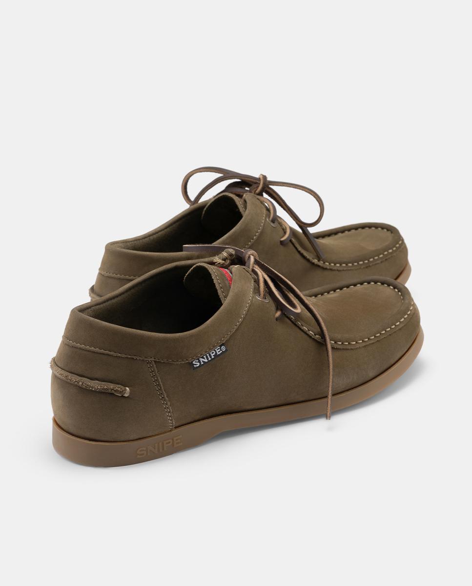 Imagen 4 de Zapato wallabee en piel nobuck con suela de goma - Snipe - Verde Oliva Verde Oliva