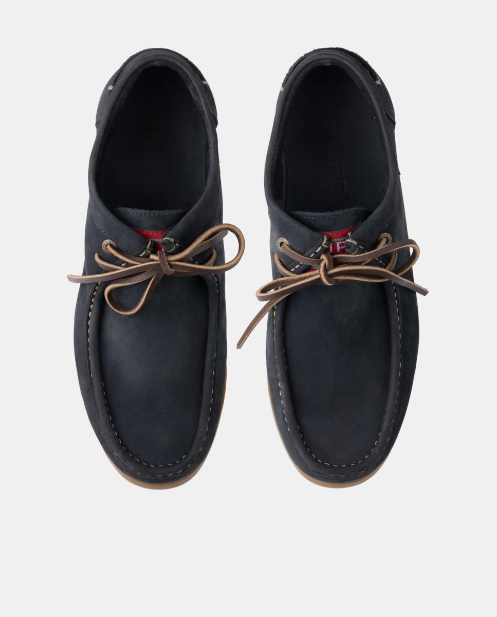 Sapatos Noruegueses em Nobuck Azul-marinho-2