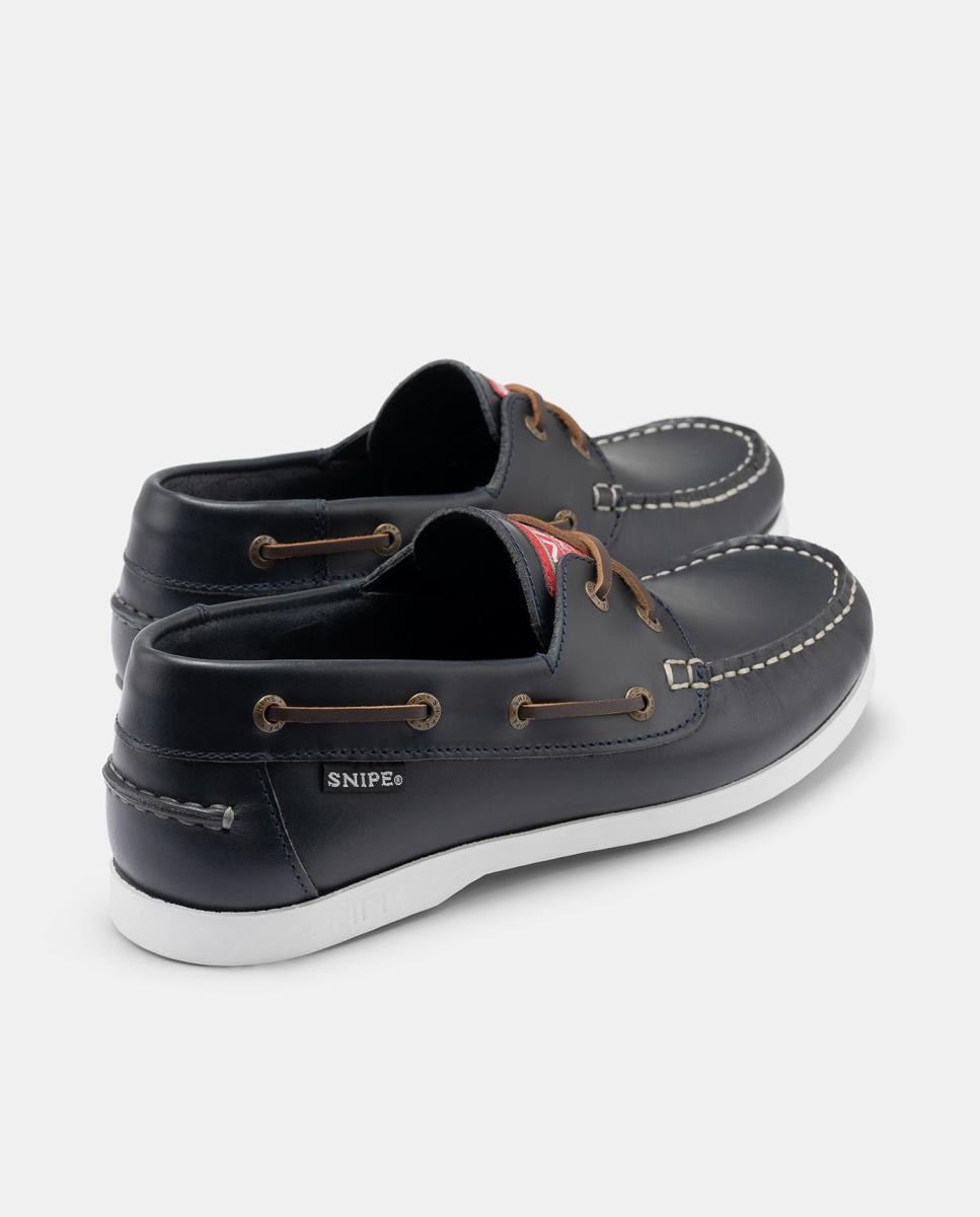 Sapatos Náuticos em Pele de Bovino com Sola de Borracha Azul-marinho-4