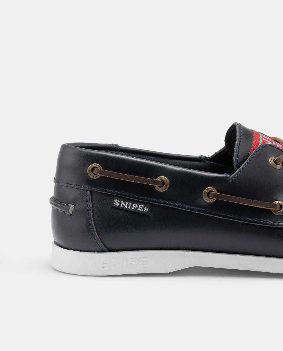Sapatos Náuticos em Pele de Bovino com Sola de Borracha Azul-marinho-5
