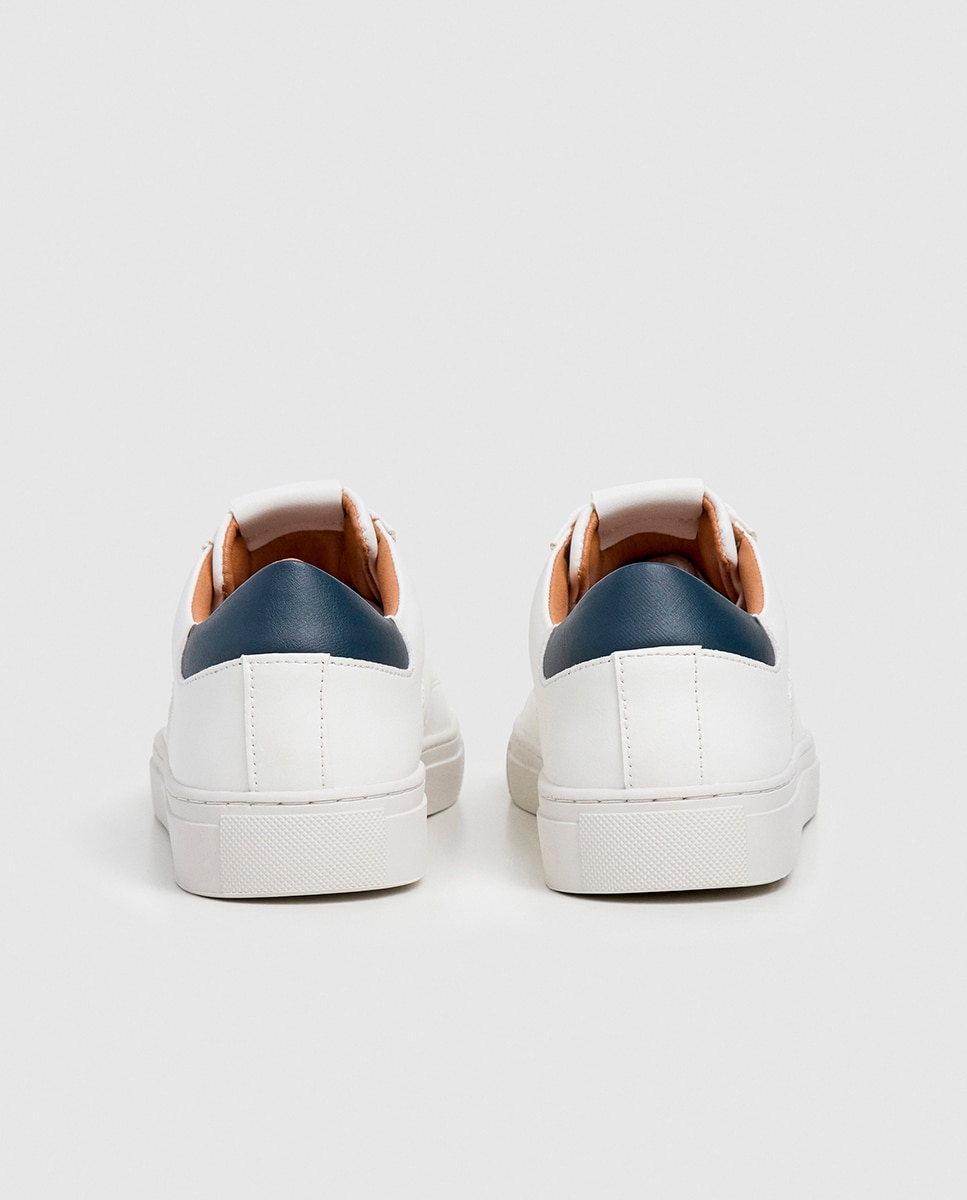 Zapatilla de corte bajo con suela cupsole de goma y cuello acolchado. - Pepe Jeans - Blanco Blanco-3