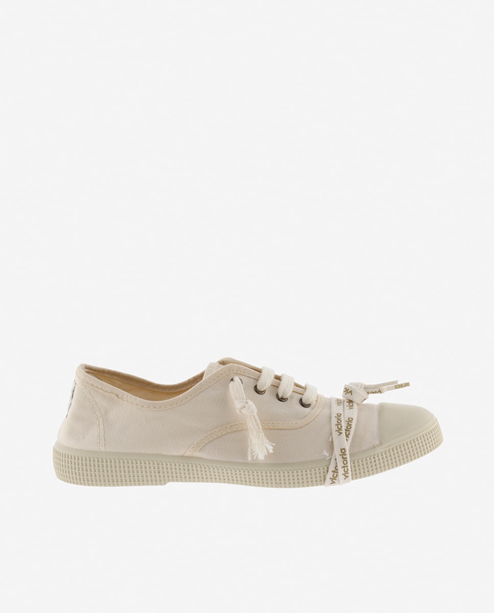 Victoria - Zapatillas básicas unisex de lona tintada DREC con doble cordón y refuerzo en la puntera.