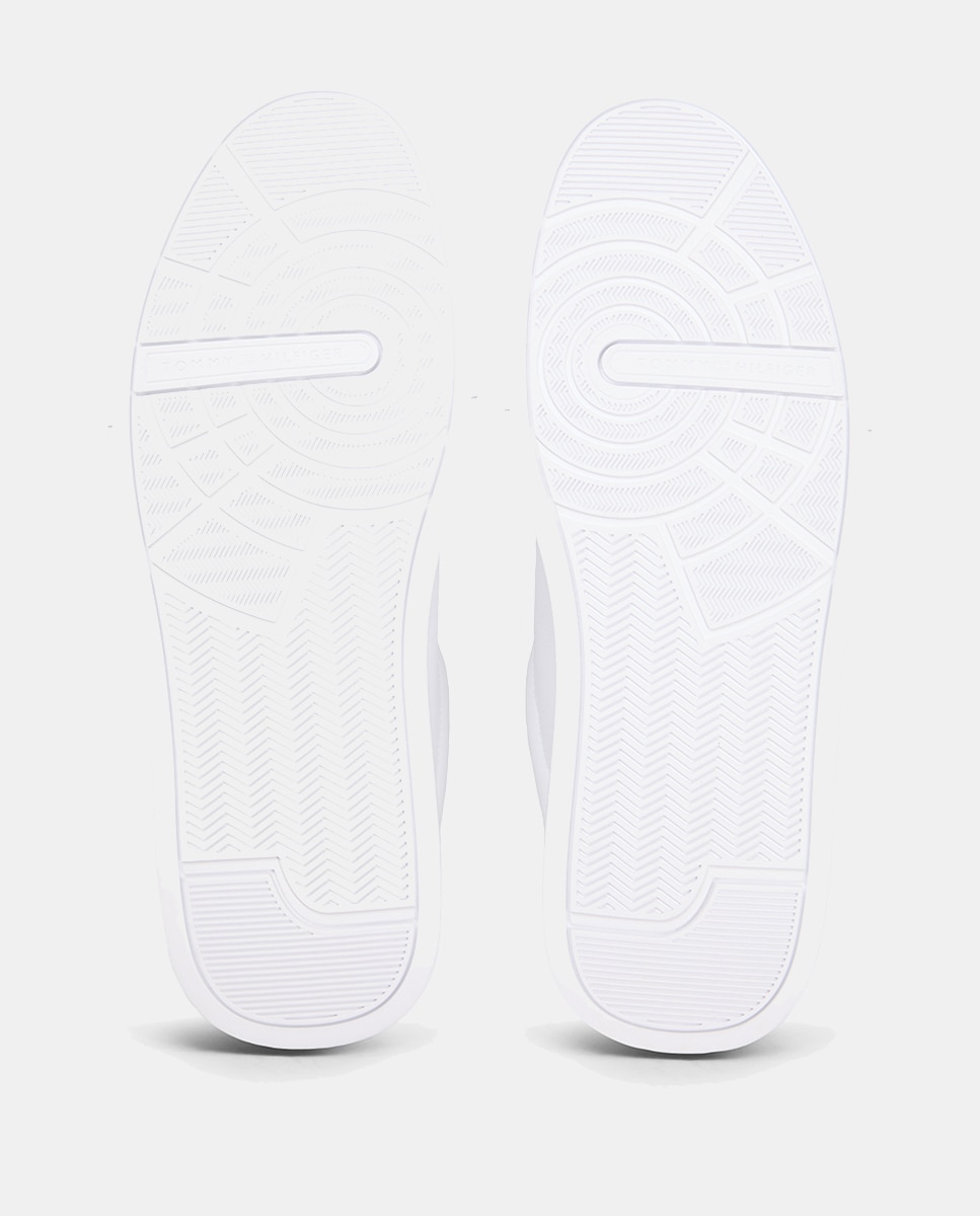 Sapatilhas em Pele com Logótipo Branco-2