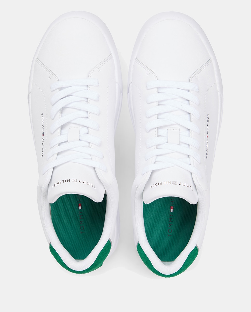 Sapatilhas em Pele com Logótipo Branco-6