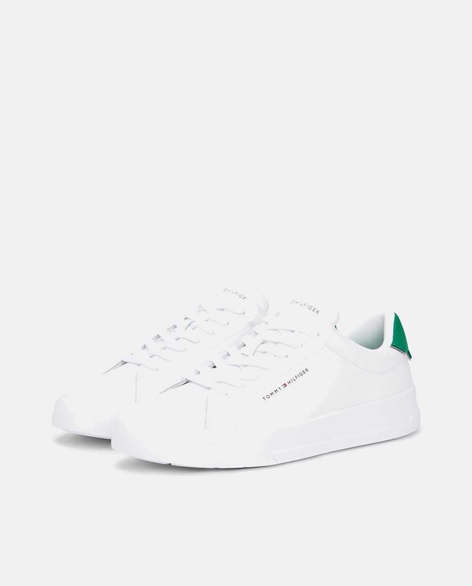 Sapatilhas em Pele com Logótipo Branco-7