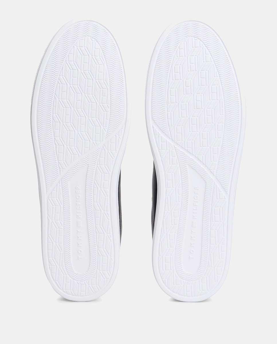 Sapatilhas em Pele com Logótipo Azul-marinho-4