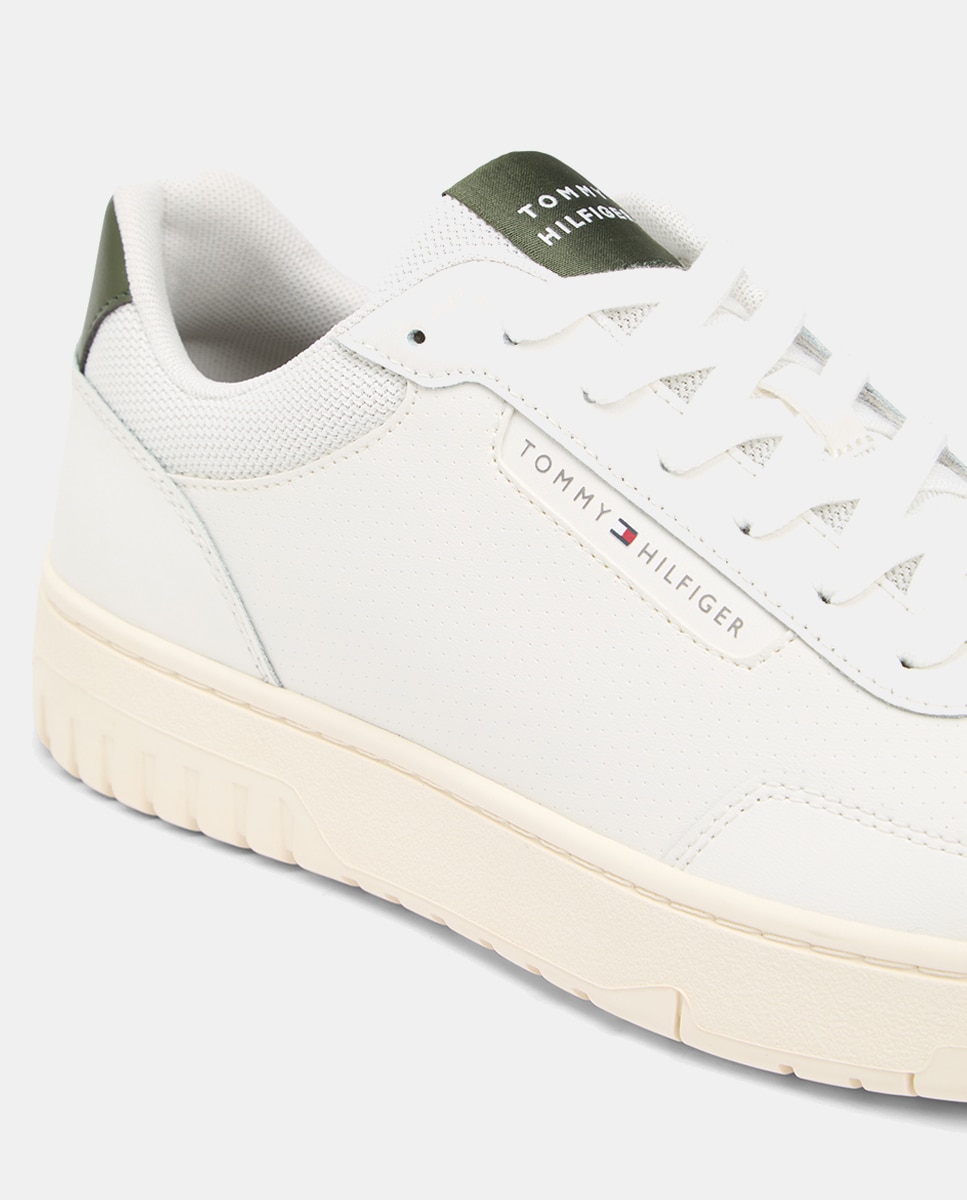 Sapatilhas Basket em Pele com Logótipo Branco-3