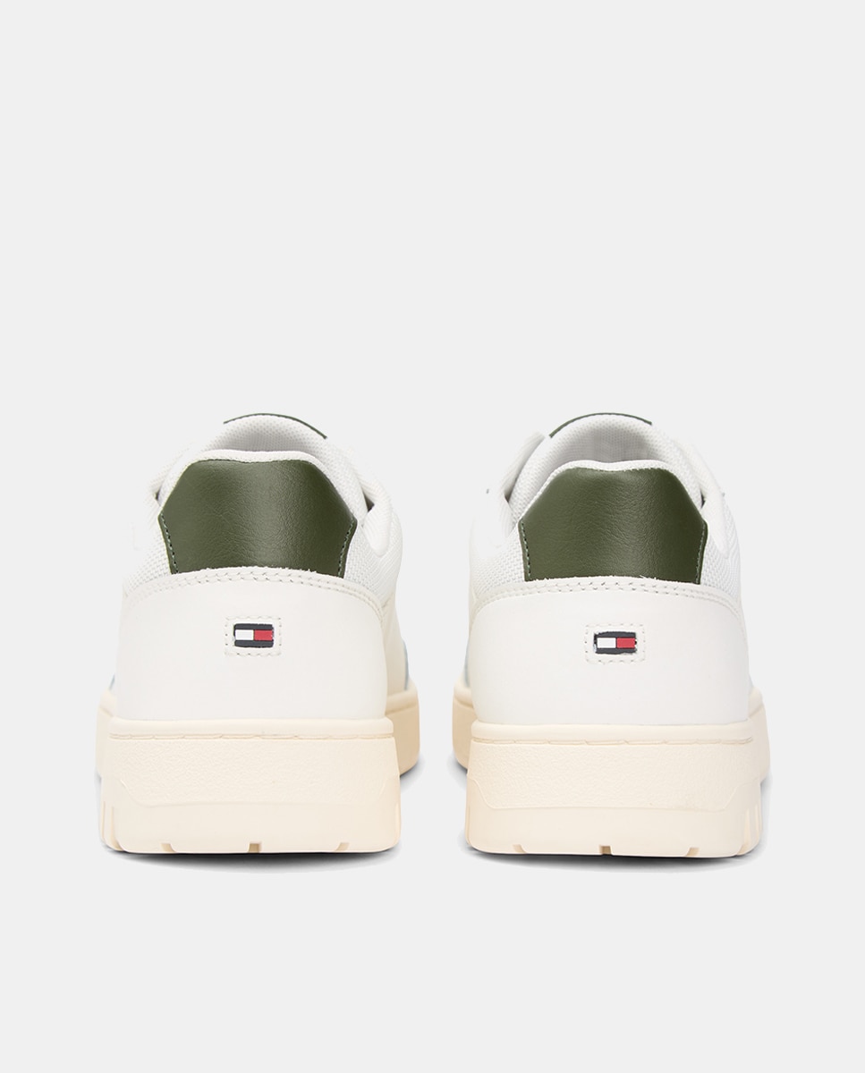 Sapatilhas Basket em Pele com Logótipo Branco-4