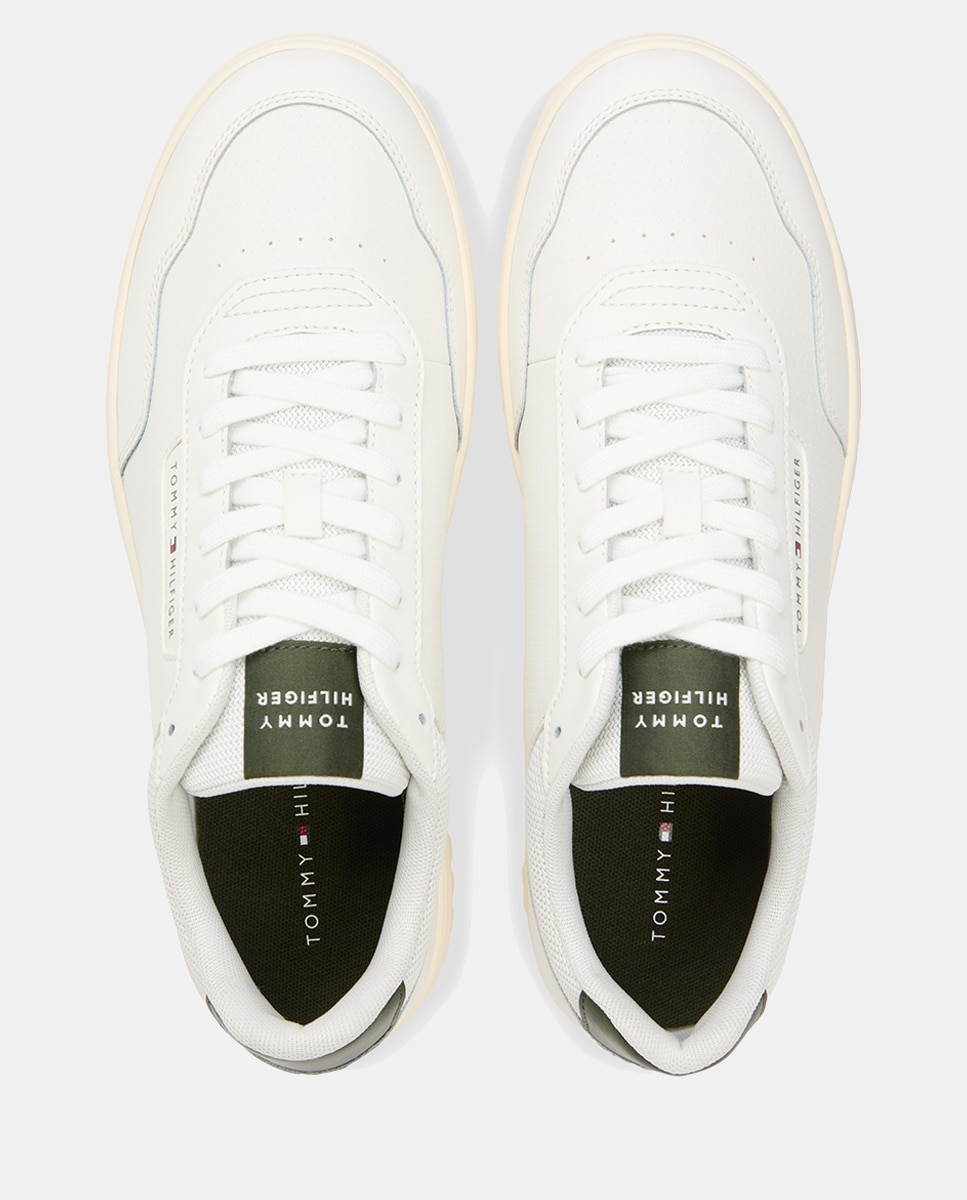 Sapatilhas Basket em Pele com Logótipo Branco-5