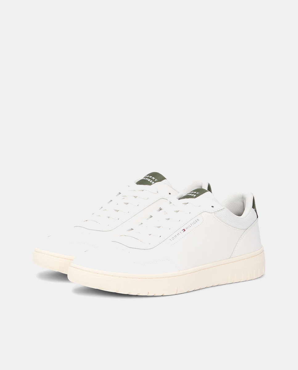 Sapatilhas Basket em Pele com Logótipo Branco-6