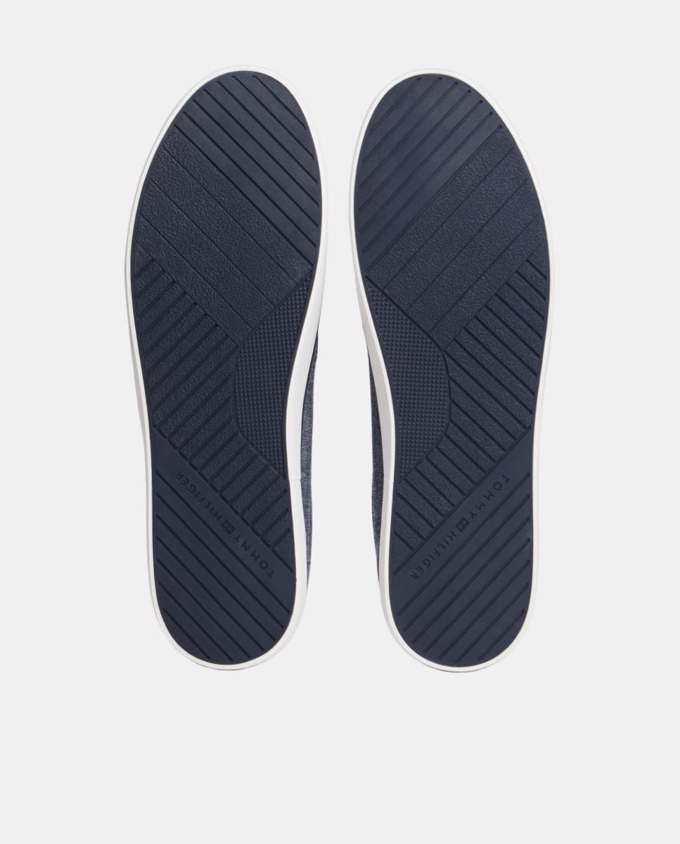 Sapatilhas de Chambray com Logótipo Azul-marinho-7