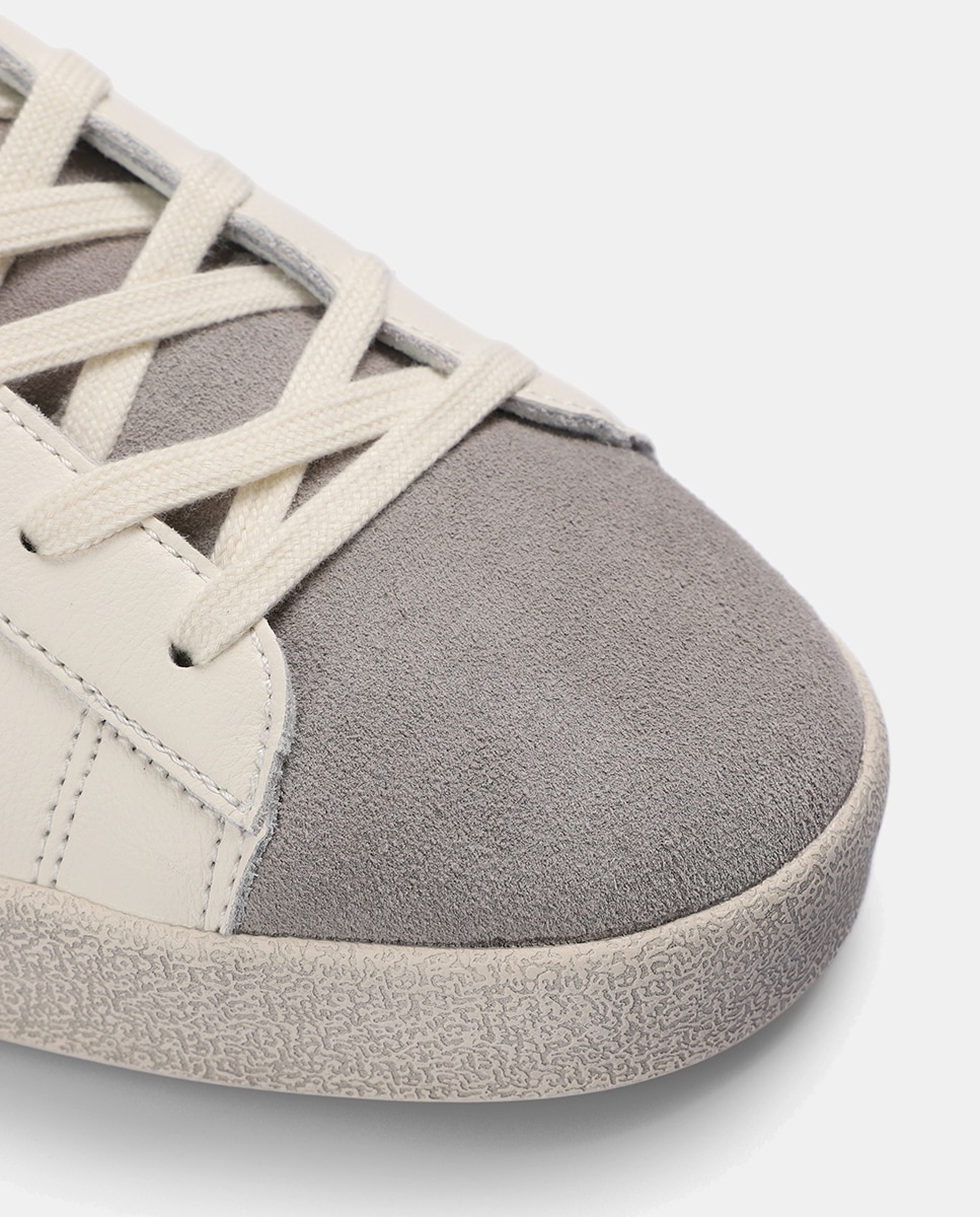 Sapatilhas Retro com Atacadores e Caveira Lateral em Contraste Branco / Verde-8