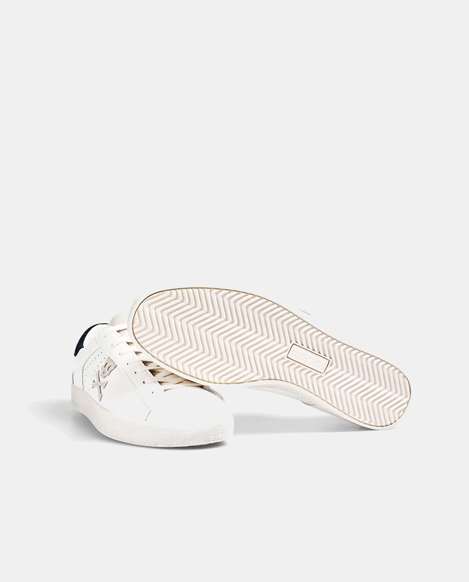 Sapatilhas Baixas com Caveira em Contraste Branco-gelo-4