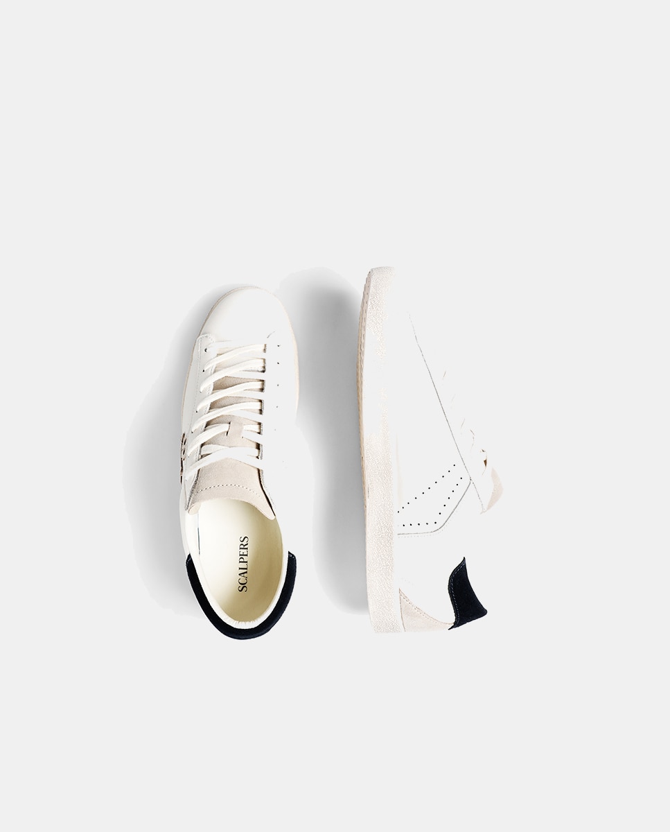 Sapatilhas Baixas com Caveira em Contraste Branco-gelo-9