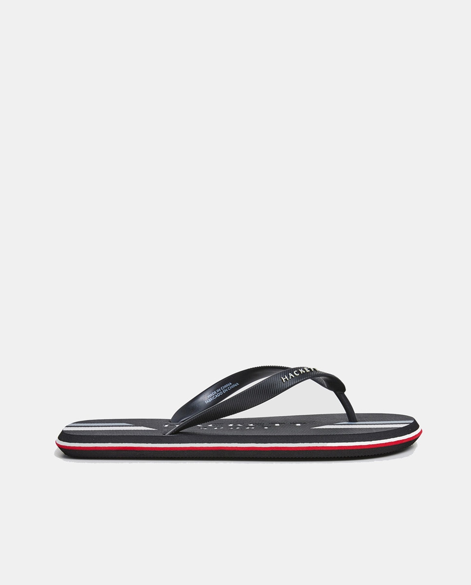 Chinelos Costa Tipo Flip Flop com Logótipo em Relevo Preto-1