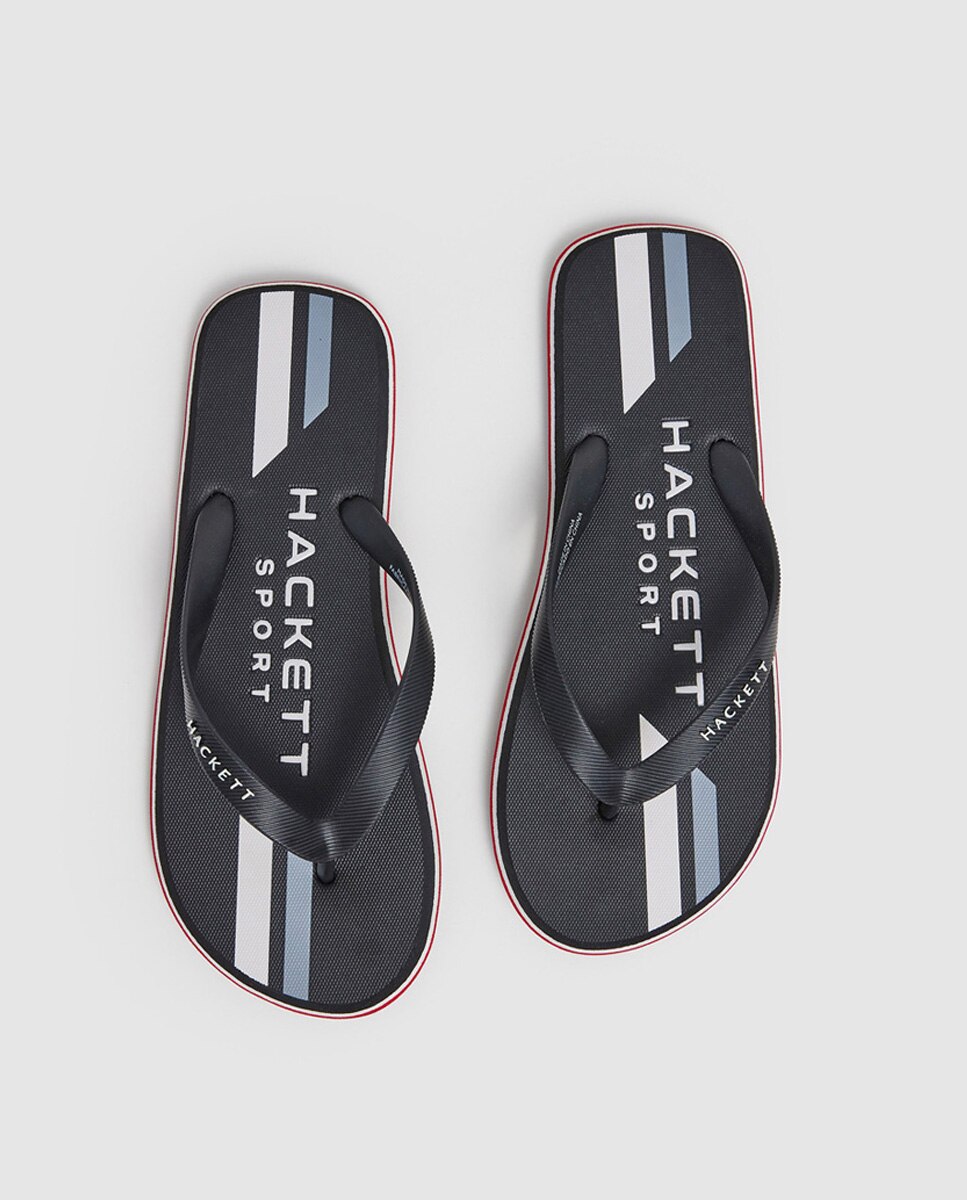 Chinelos Costa Tipo Flip Flop com Logótipo em Relevo Preto-3