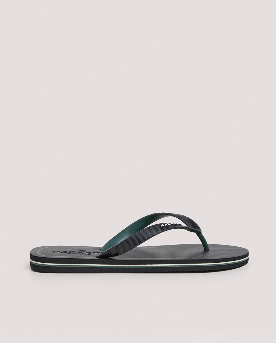 Chinelos Capri Contour Tipo Flip Flop com Logótipo em Relevo Preto-1