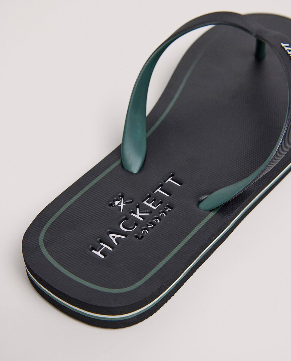 Chinelos Capri Contour Tipo Flip Flop com Logótipo em Relevo Preto-4