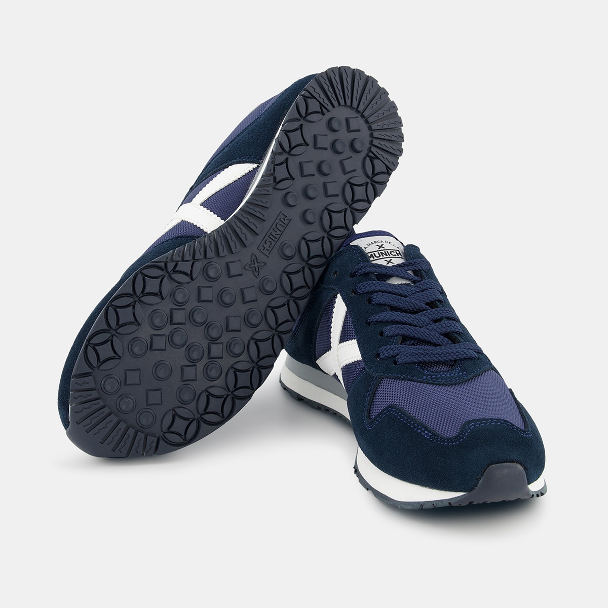 Sapatilhas Baixas de Running com Logótipo Lateral e Detalhes em Contraste - Azul-Marinho Azul-marinho-2
