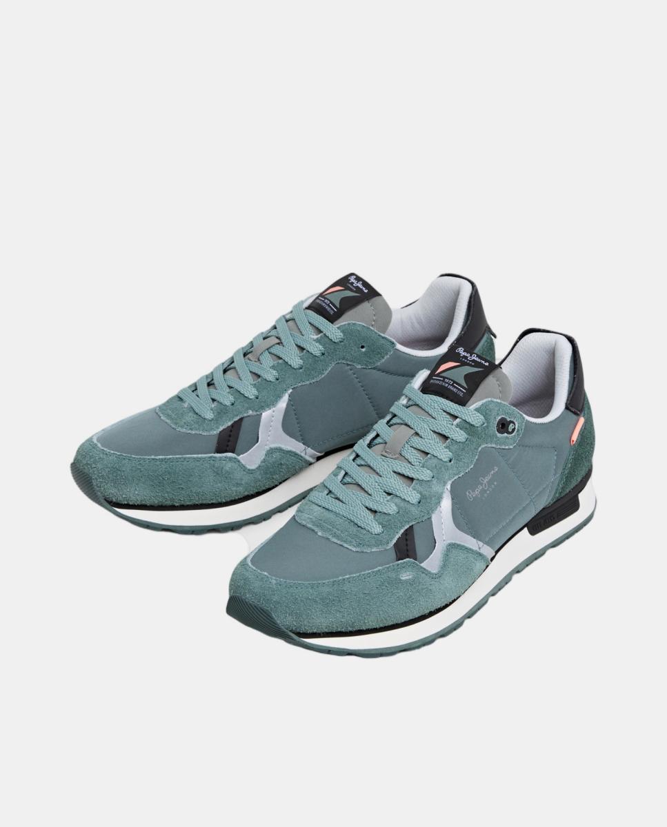 Sapatilhas Retro de Estilo Running Brit Flyer M Verde Azeitona-3