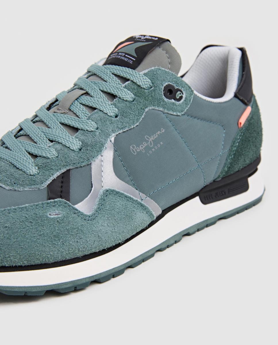 Sapatilhas Retro de Estilo Running Brit Flyer M Verde Azeitona-5