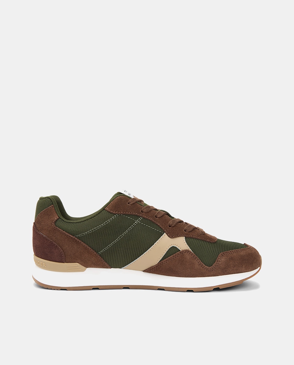 Sapatilhas Runner Retro Mix Castanho-1