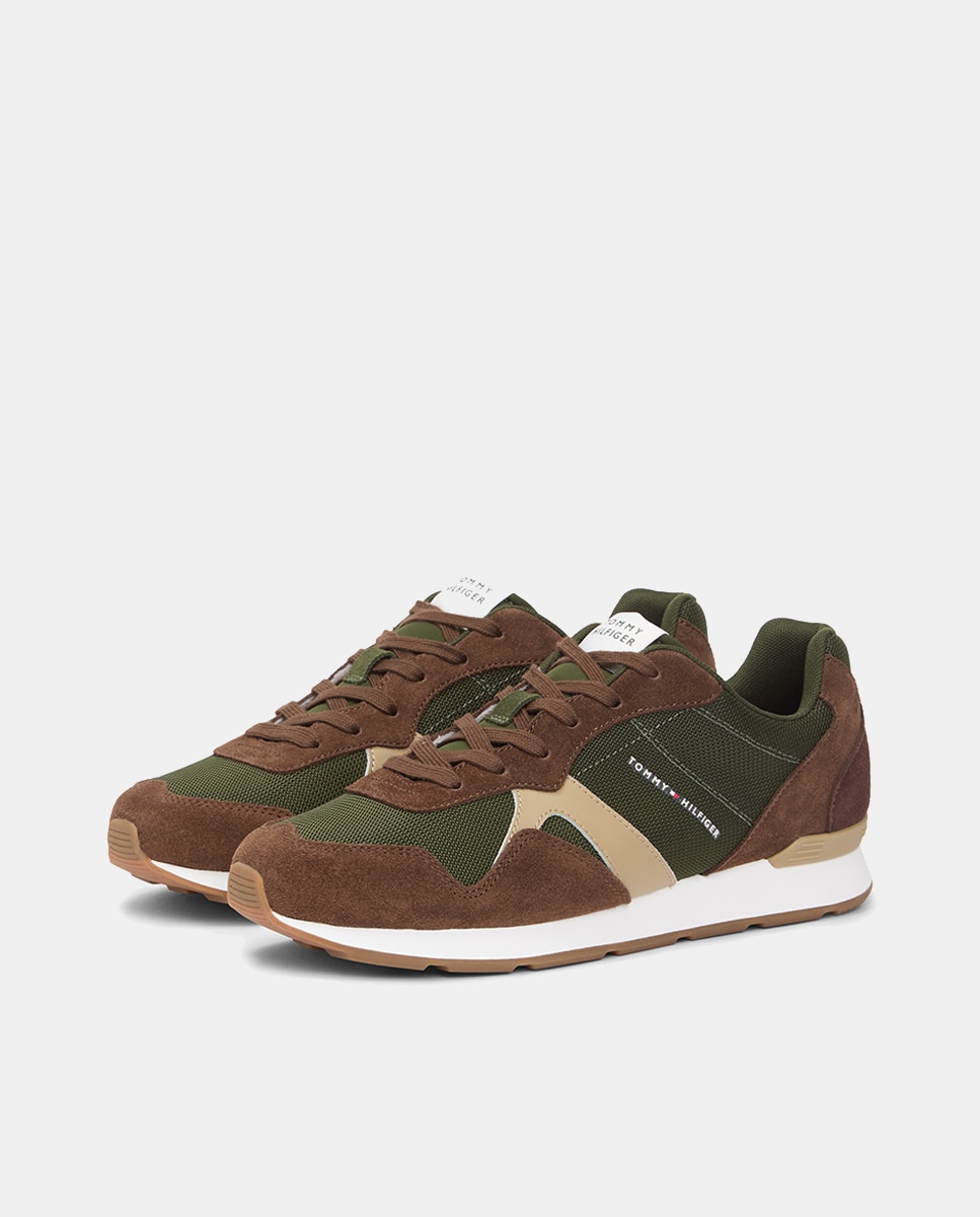 Sapatilhas Runner Retro Mix Castanho-7