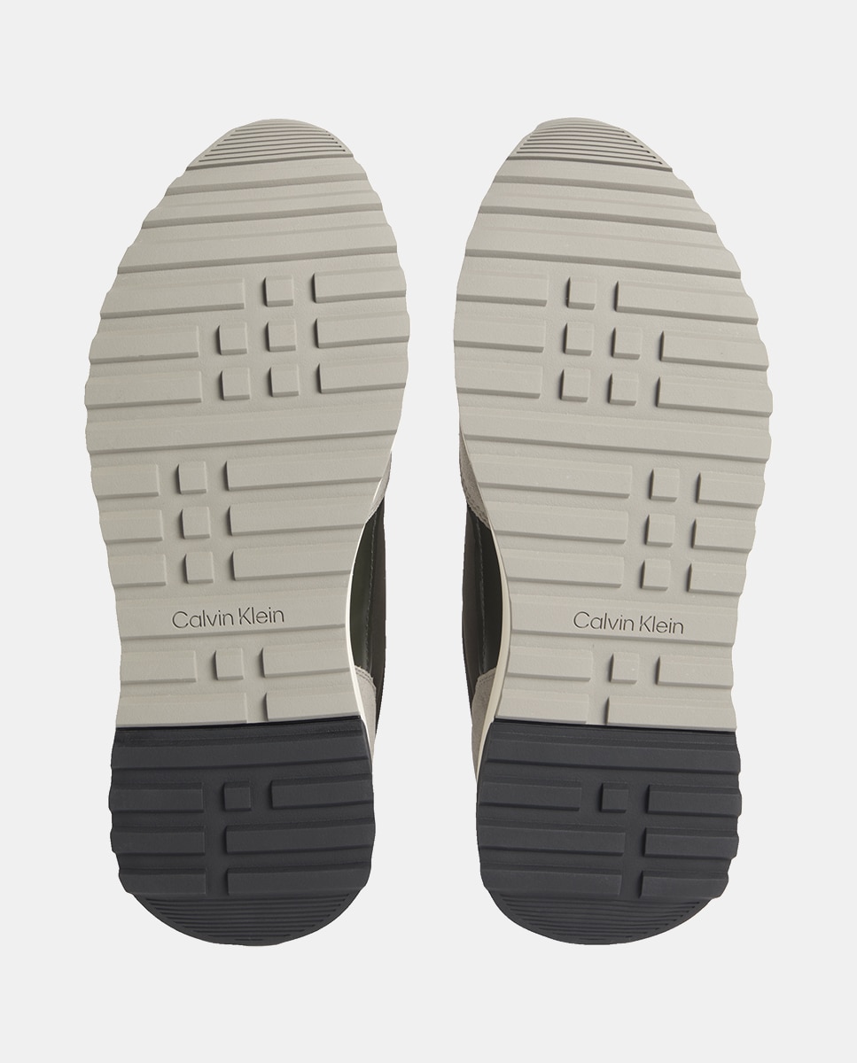 Sapatilhas Runner de Nylon com Croute Verde Azeitona-5