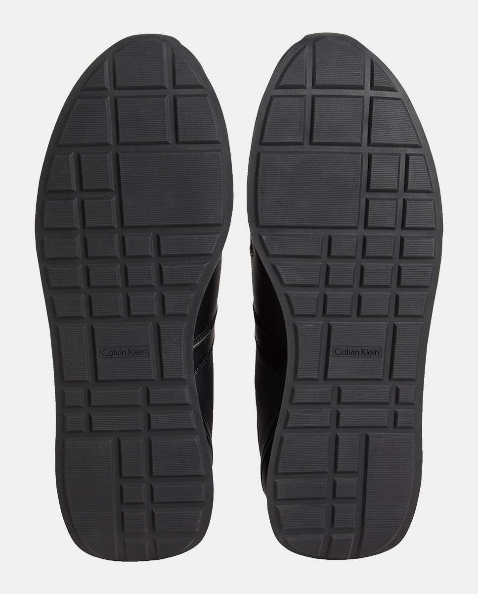 Sapatilhas Runner em Pele e Nylon Preto-5