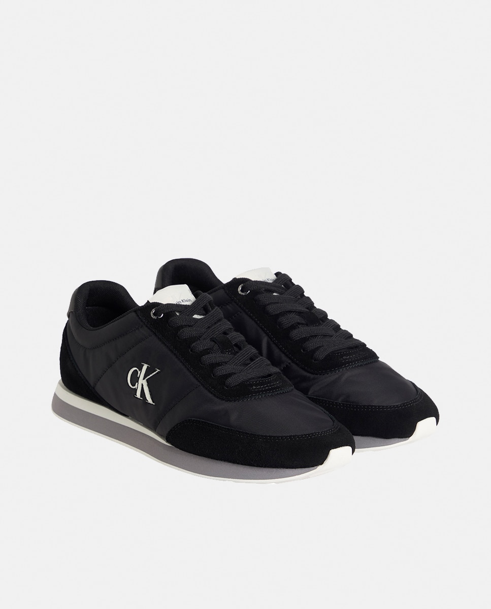 Sapatilhas Runner de Nylon e Croute Preto-2