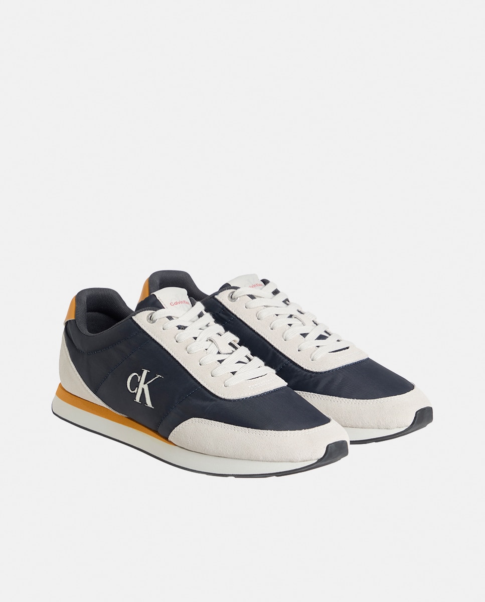 Sapatilhas Runner de Nylon e Croute Azul-marinho-2