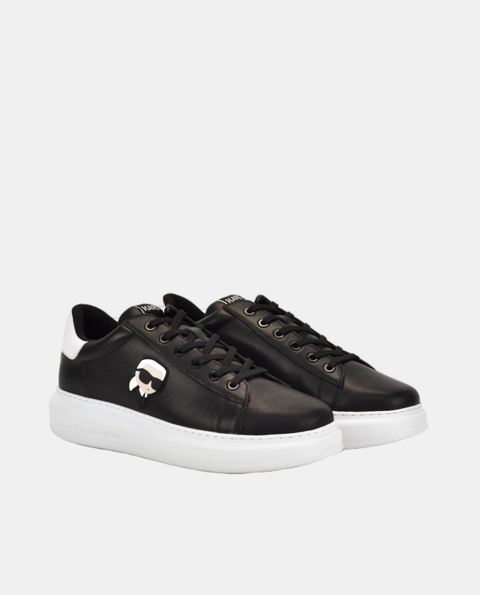 Sapatilhas Tipo Running em Pele Preto-2