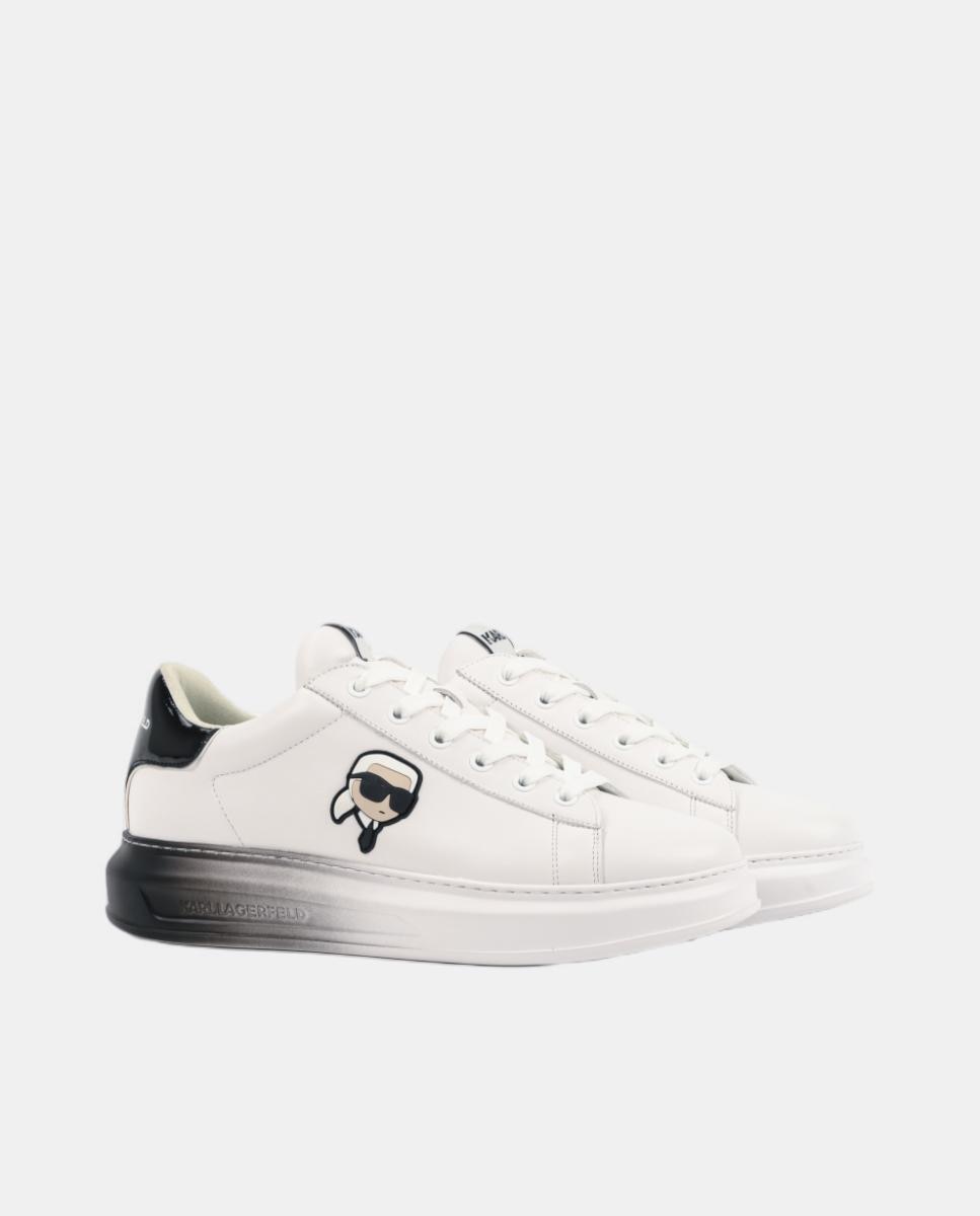 Sapatilhas Tipo Running em Pele Branco-2