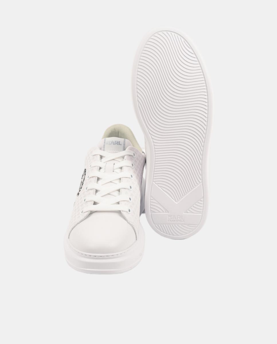 Sapatilhas Tipo Running em Pele Branco-4