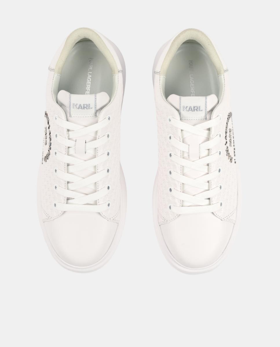 Sapatilhas Tipo Running em Pele Branco-5
