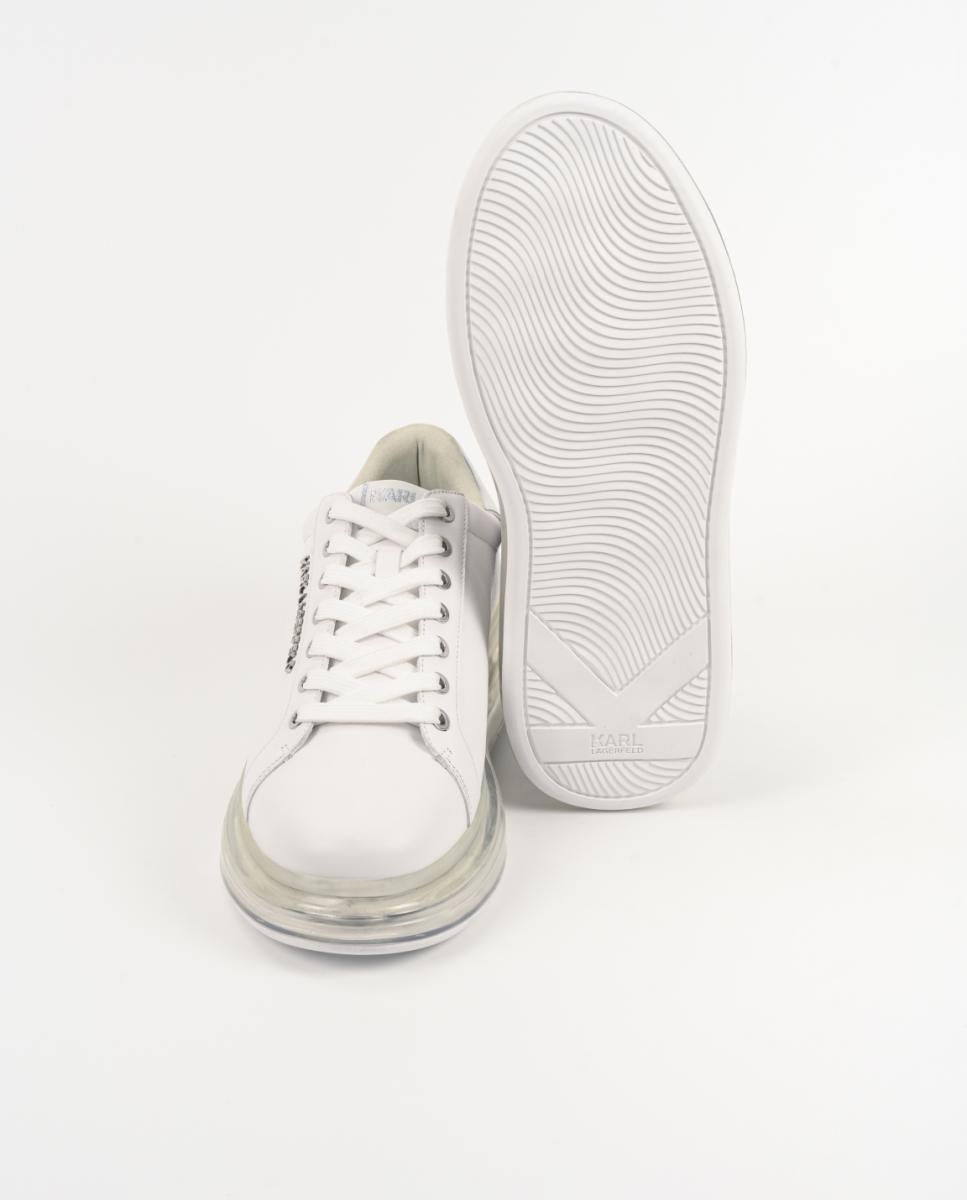 Sapatilhas Tipo Running em Pele Branco-4