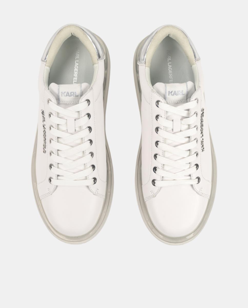 Sapatilhas Tipo Running em Pele Branco-5