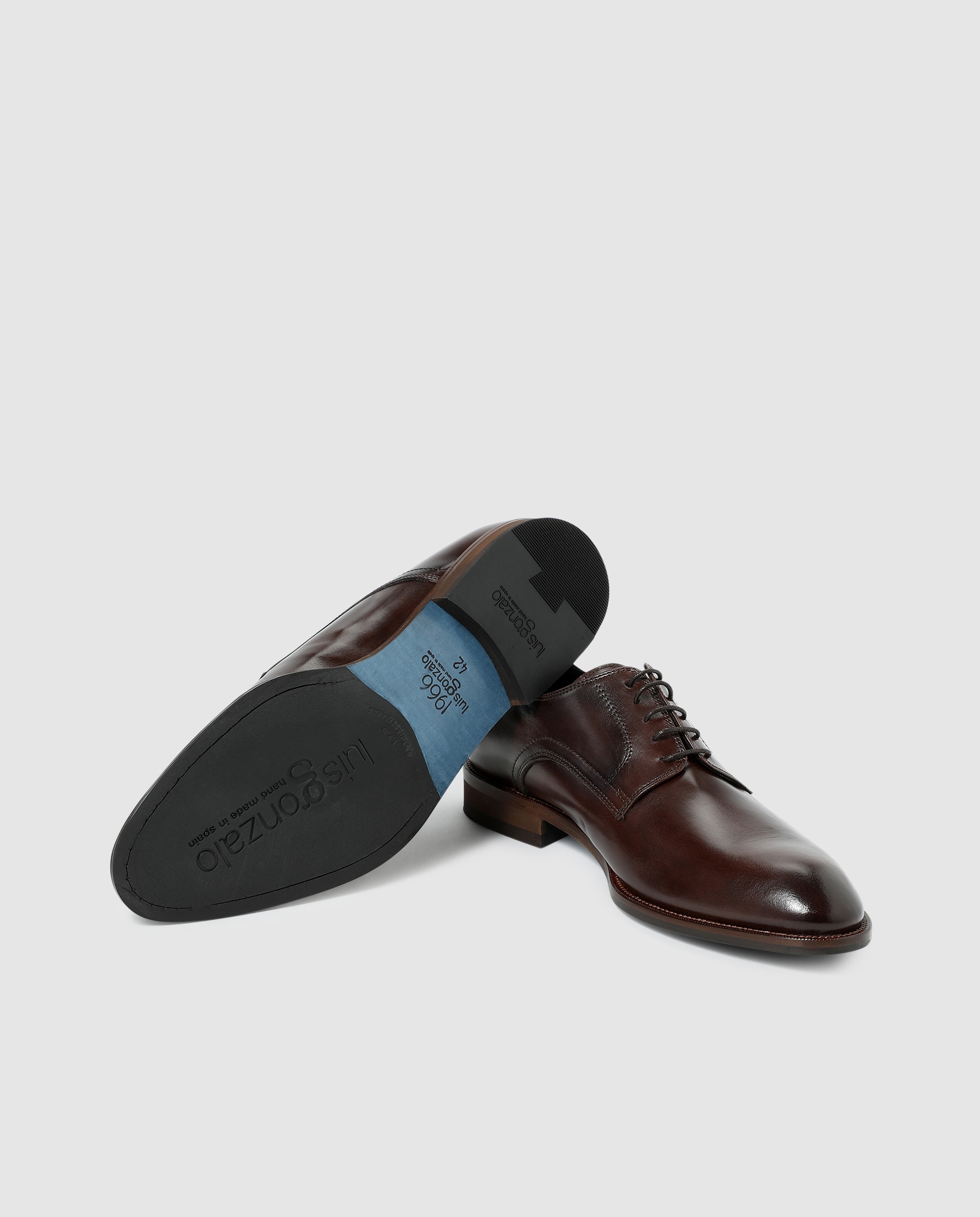 Sapatos de atacadores de homem Luis Gonzalo em pele castanha Castanho-2