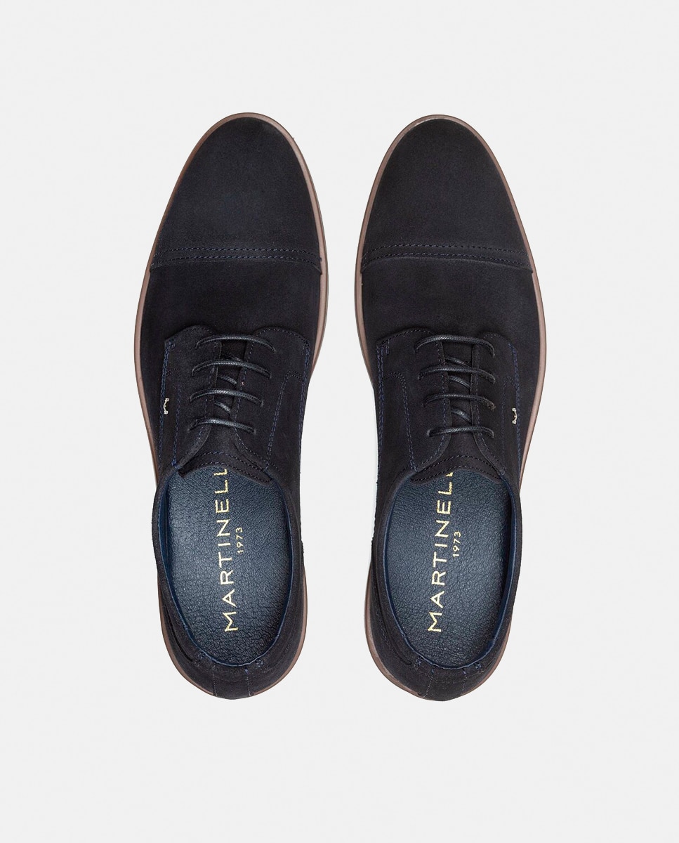 Sapatos de Atacadores e Bluchers em Pele - Azul Azul-marinho-6