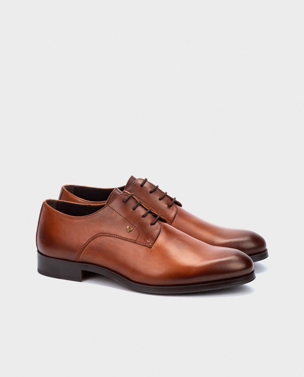 Sapatos de Atacadores Empire com Pala Lisa e em Pele Couro-2