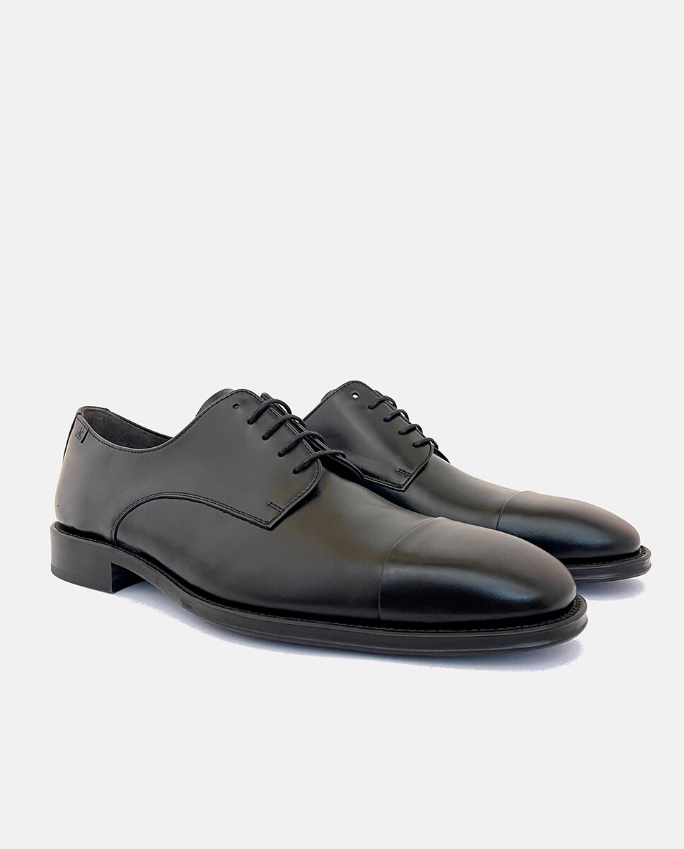 Sapatos de Atacadores em Pele Preto-2