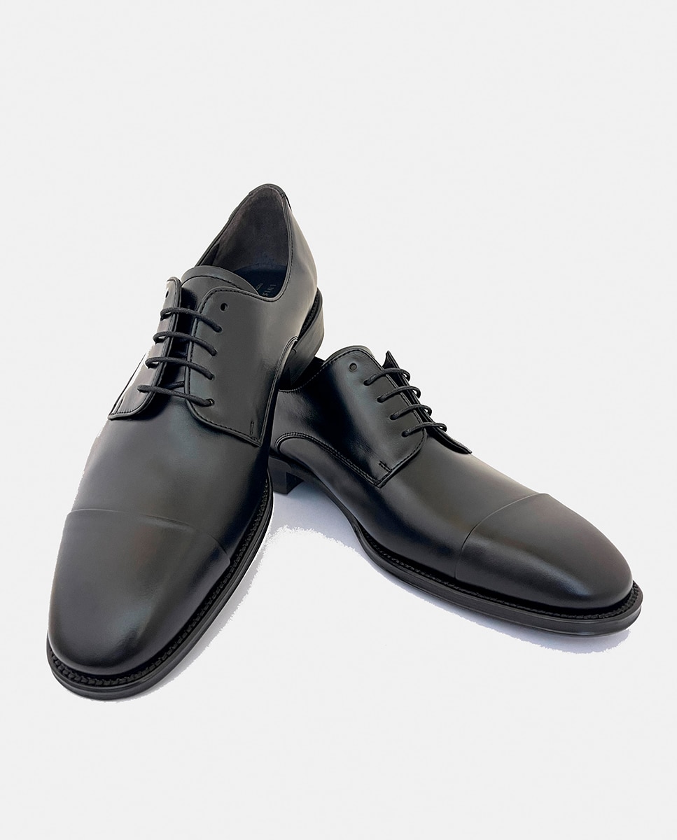 Sapatos de Atacadores em Pele Preto-3
