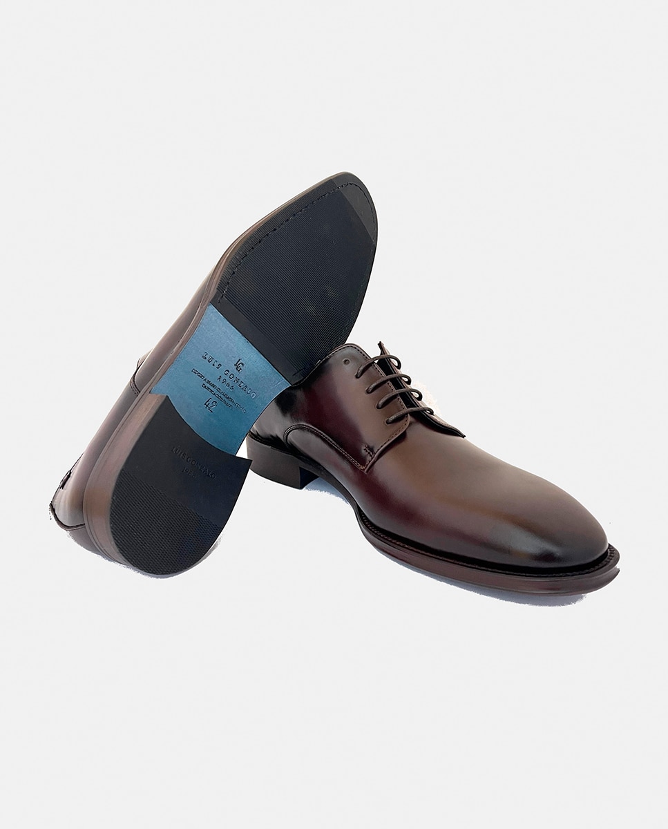 Sapatos de Atacadores em Pele Castanho-escuro-4