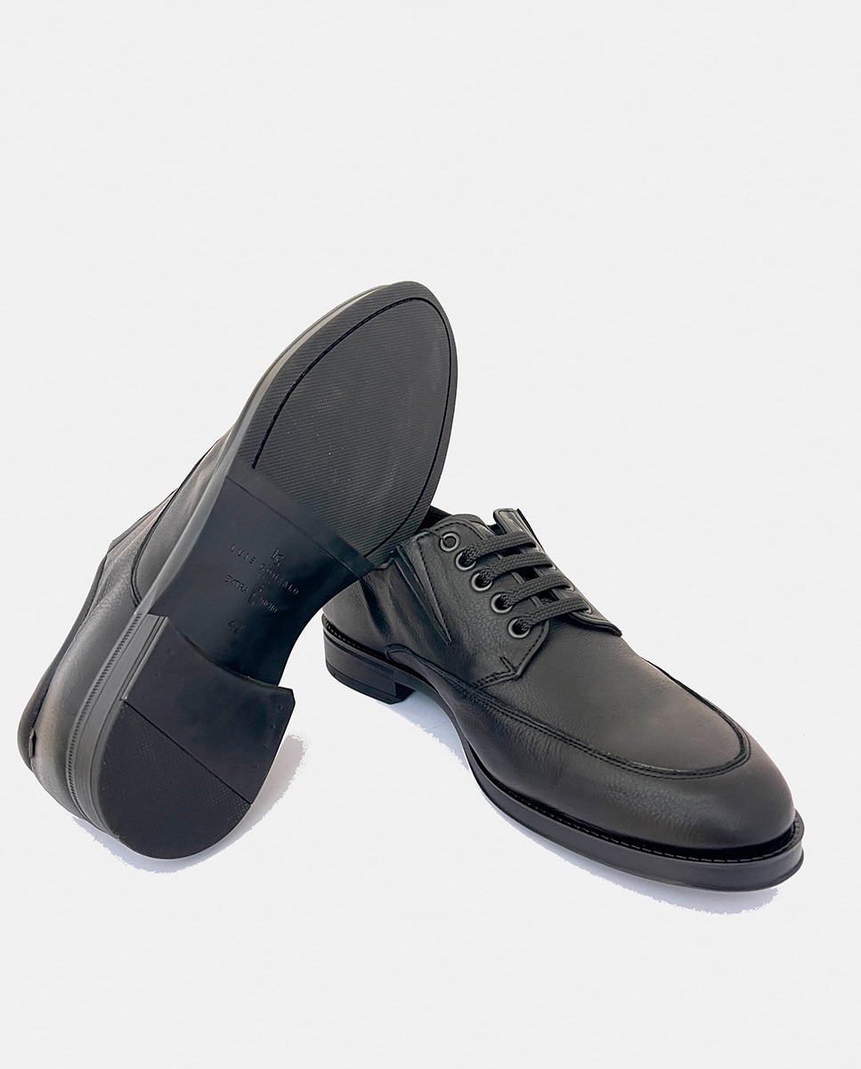 Sapatos de Atacadores em Pele Preto-4