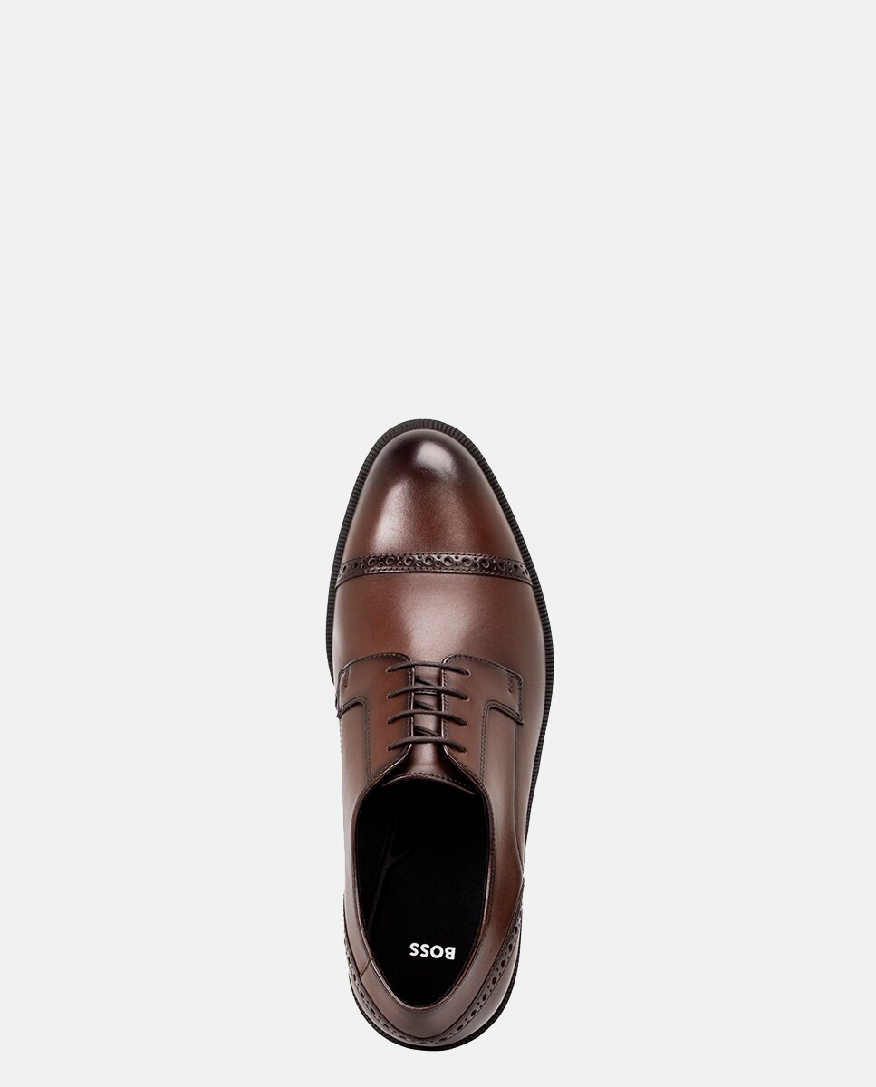 Sapatos Clássicos Tipo Bluchers com Sola de Borracha Castanho-chocolate-2