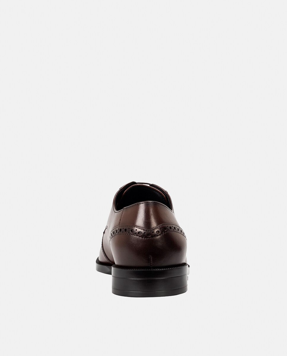 Sapatos Clássicos Tipo Bluchers com Sola de Borracha Castanho-chocolate-3