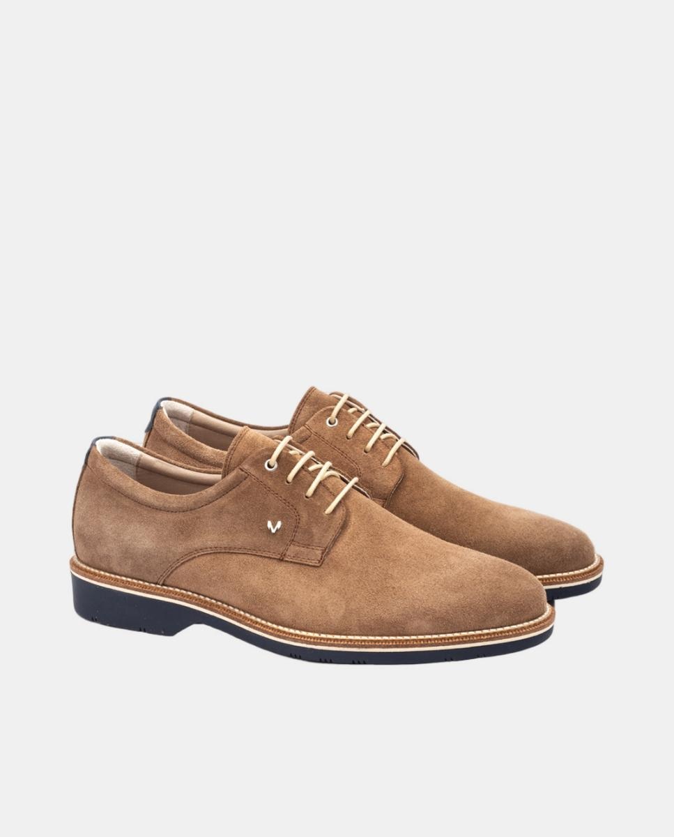 Sapatos de Atacadores e Bluchers em Pele - Castanho Castanho-claro-2